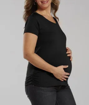 3509 LA T Ladies Fine Jersey Maternity Top Black