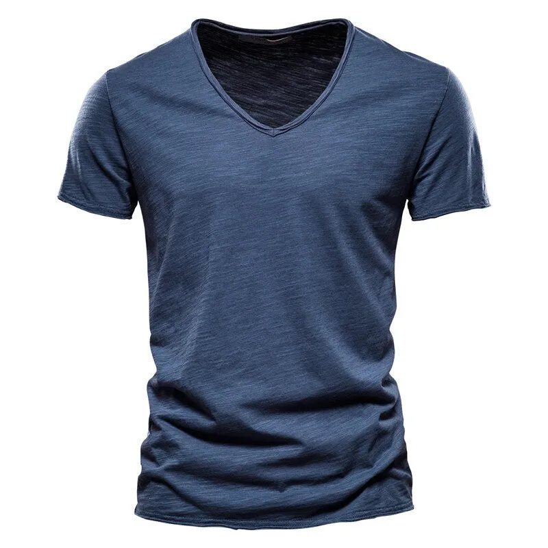 Angelo Ricci™ Brand Quality 100% Cotton V-Neck T-shirt