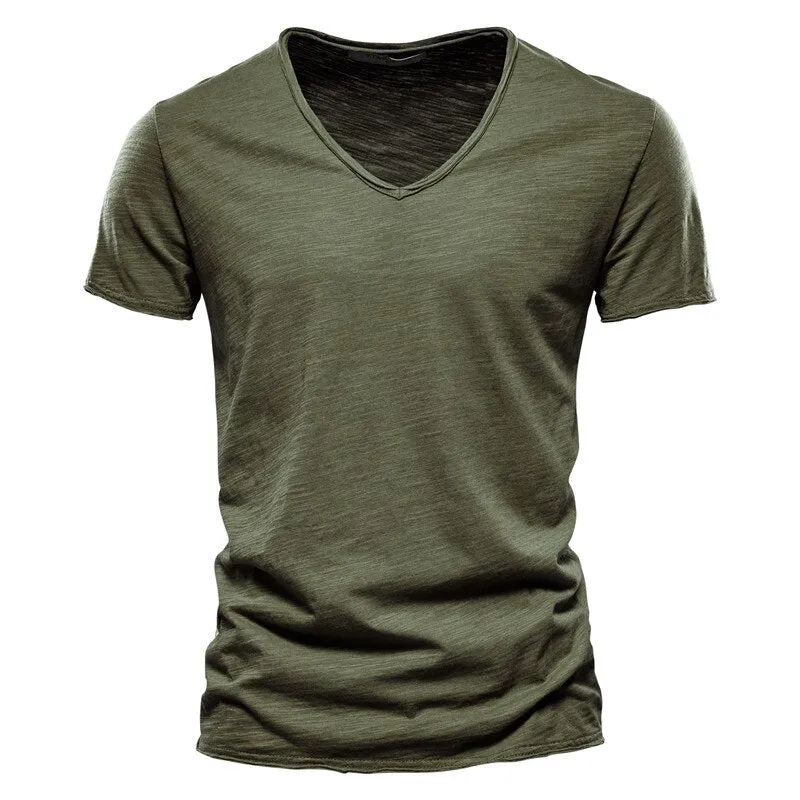 Angelo Ricci™ Brand Quality 100% Cotton V-Neck T-shirt