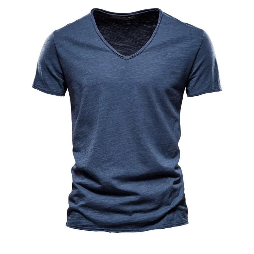 Angelo Ricci™ Brand Quality 100% Cotton V-Neck T-shirt