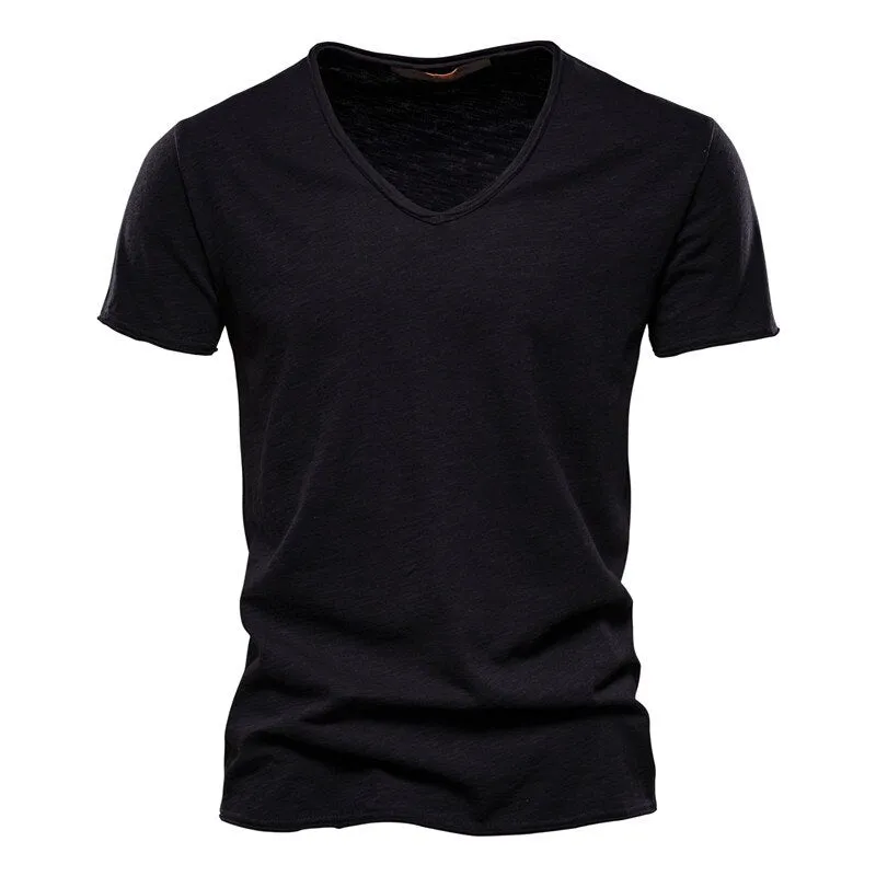 Angelo Ricci™ Brand Quality 100% Cotton V-Neck T-shirt