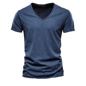 Angelo Ricci™ Brand Quality 100% Cotton V-Neck T-shirt