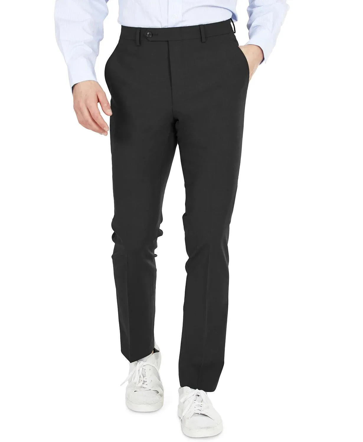 Bar Iii Mens Skinny fit Dress Pants 33 / 30 Black Solid