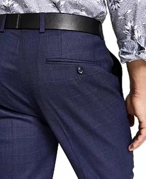 Bar Iii Mens Slim fit Dress Pants 34 / 30 Blue Plaid