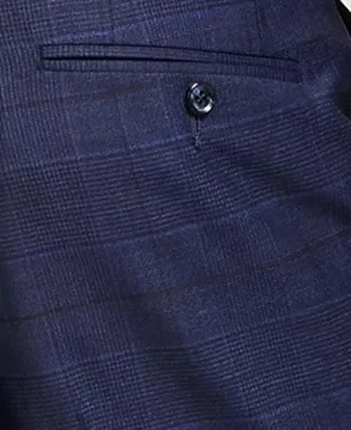 Bar Iii Mens Slim fit Dress Pants 34 / 30 Blue Plaid