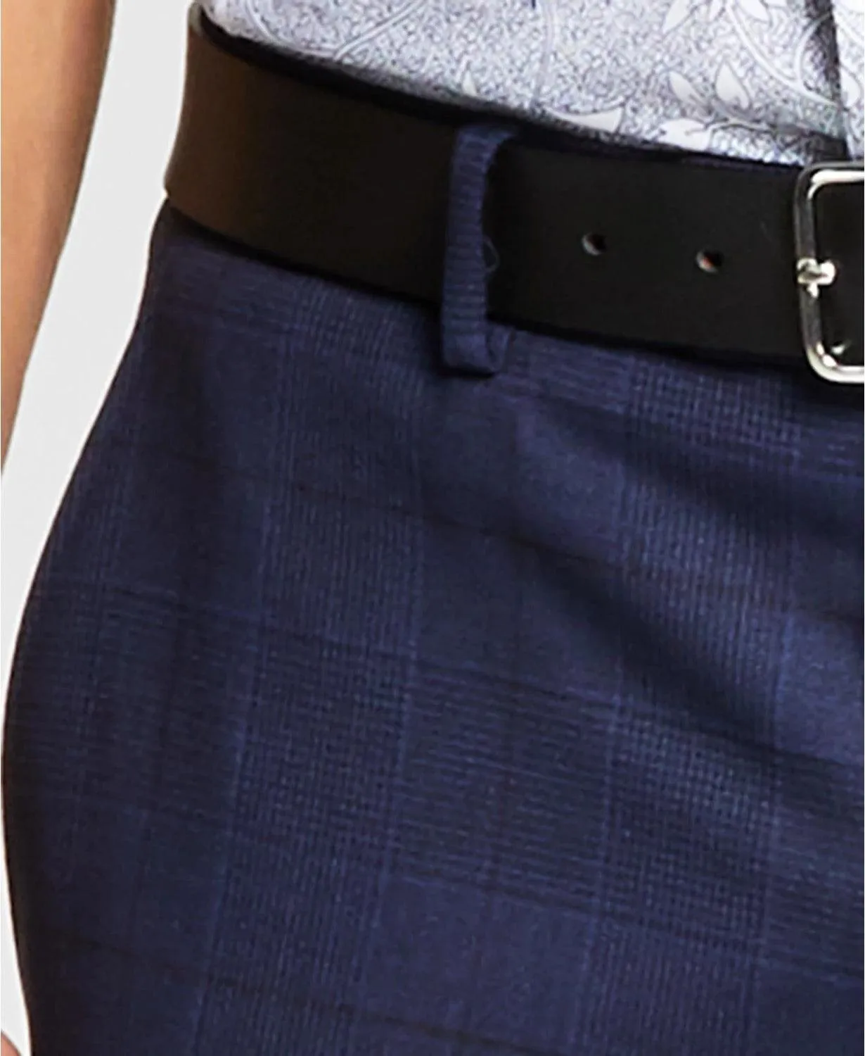 Bar Iii Mens Slim fit Dress Pants 34 / 30 Blue Plaid
