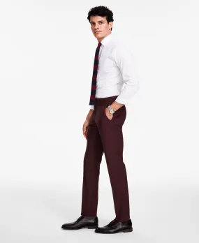 Bar III Mens Slim Fit Dress Suit Pants Burgundy 32 x 34