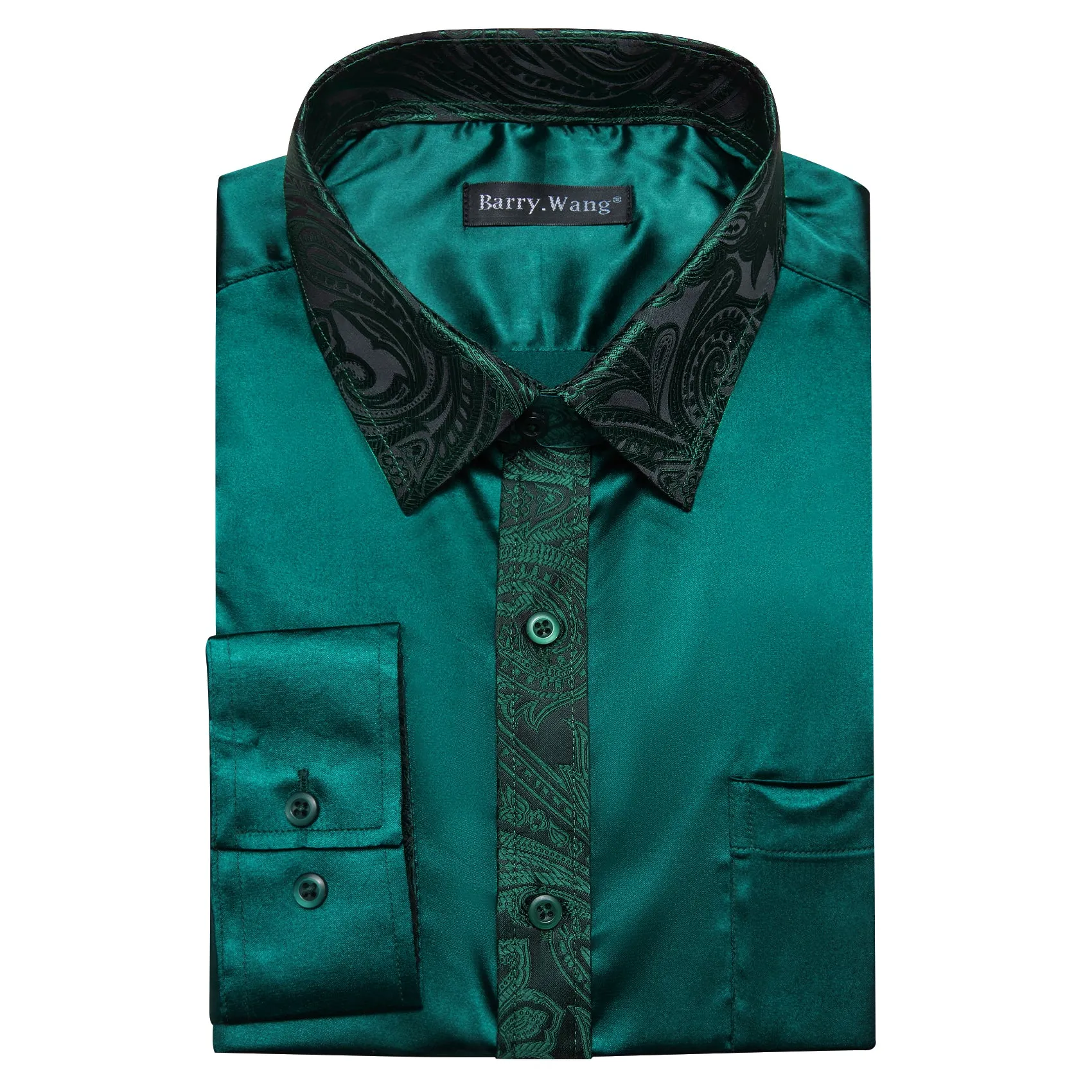 Barry.wang Green Solid Men's Shirt