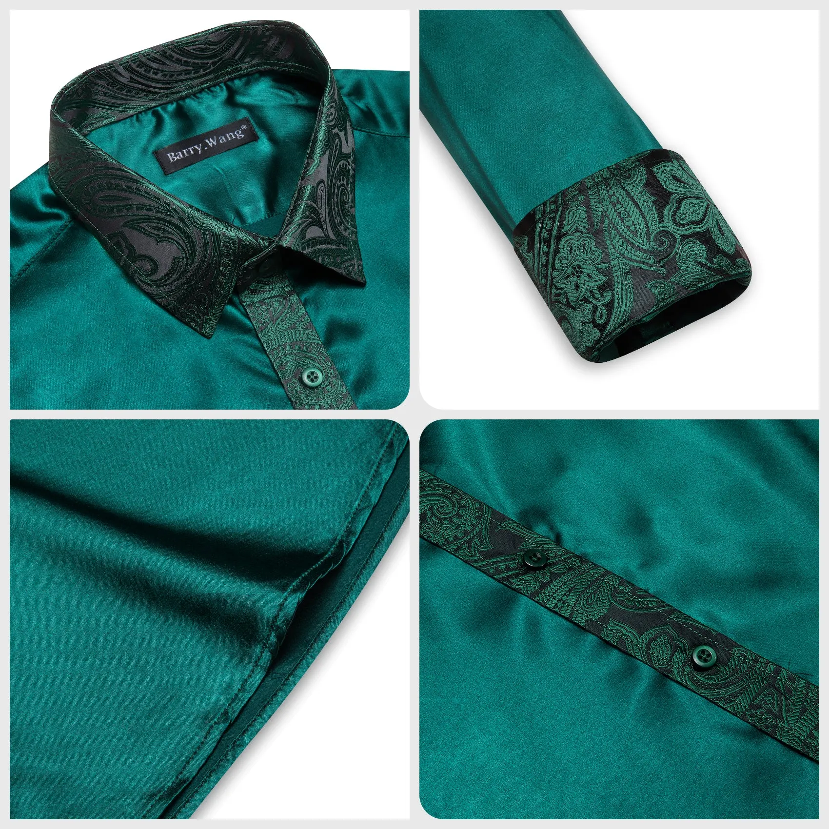 Barry.wang Green Solid Men's Shirt