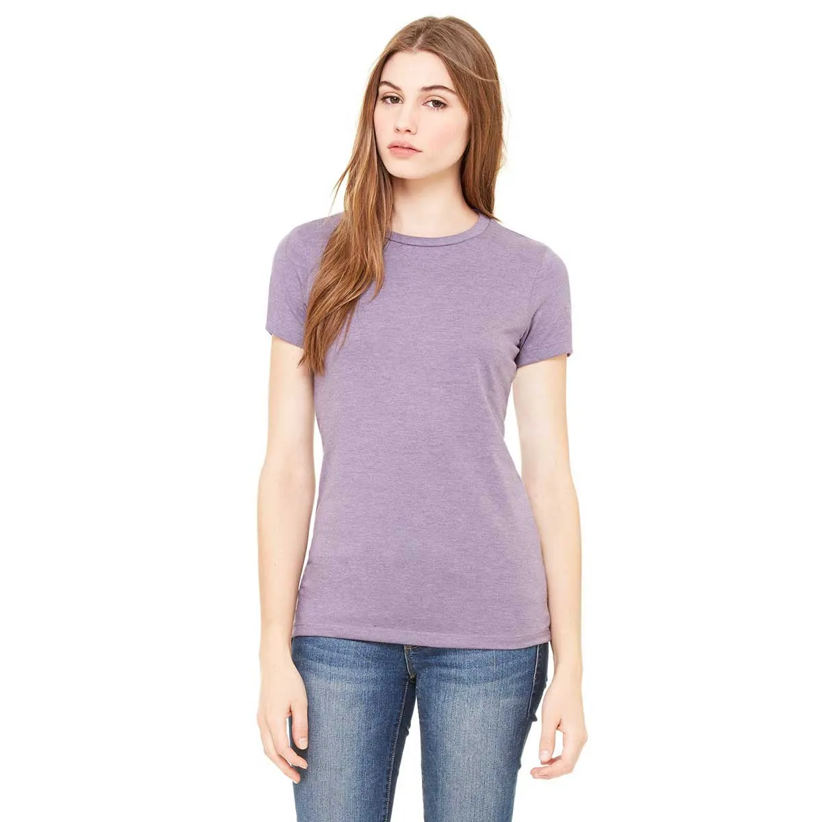 Bella   Canvas Women's Heather Purple Jersey Short-Sleeve T-Shirt