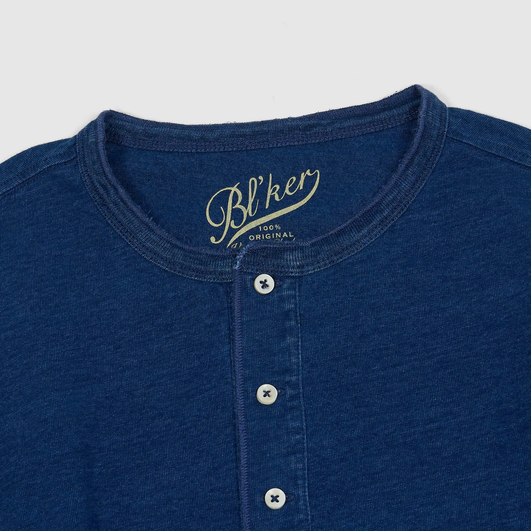 Bl`ker Tee Short Sleeve Indigo Dyed Henley T-Shirt