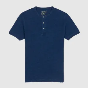 Bl`ker Tee Short Sleeve Indigo Dyed Henley T-Shirt