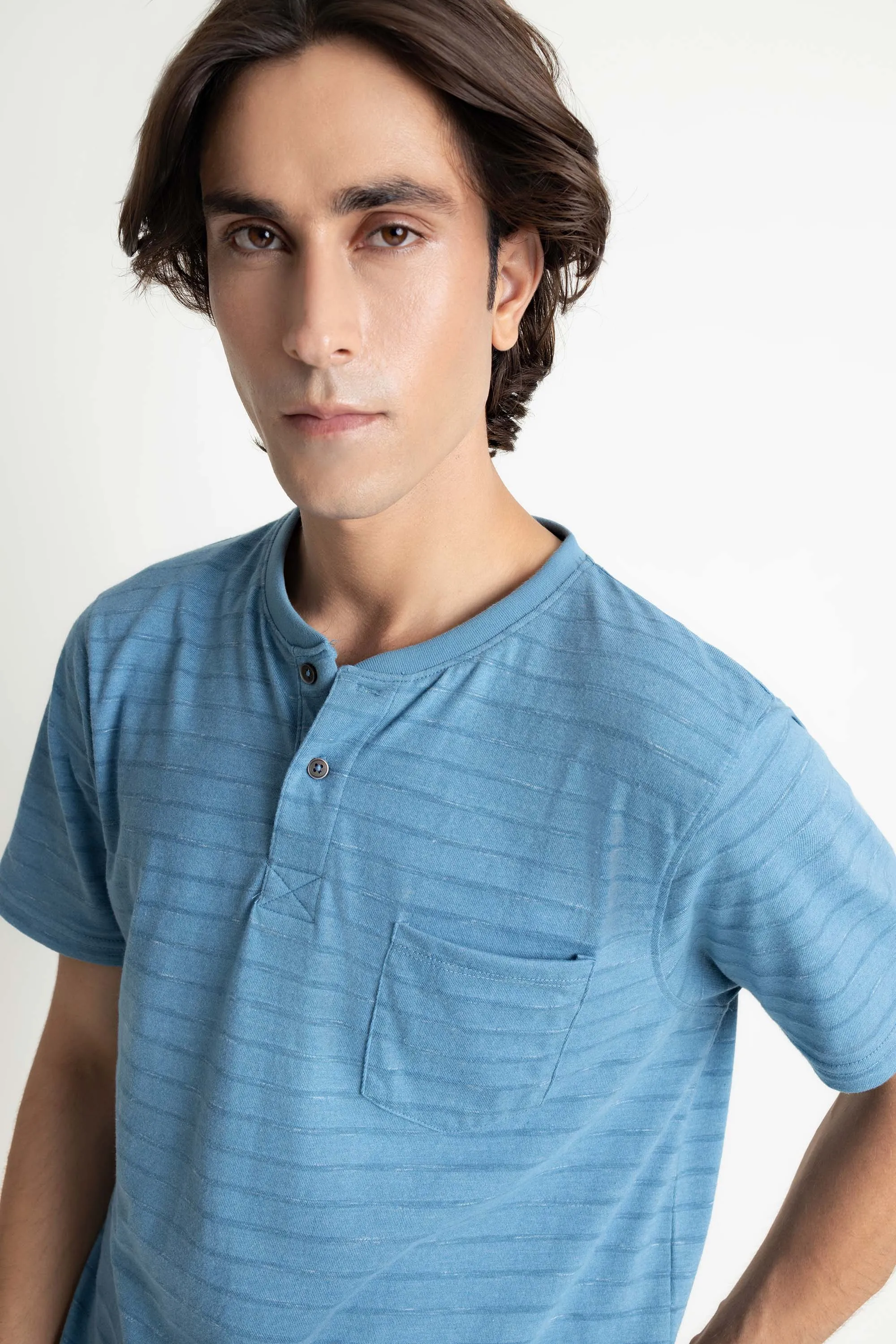 Blue Henley Tee