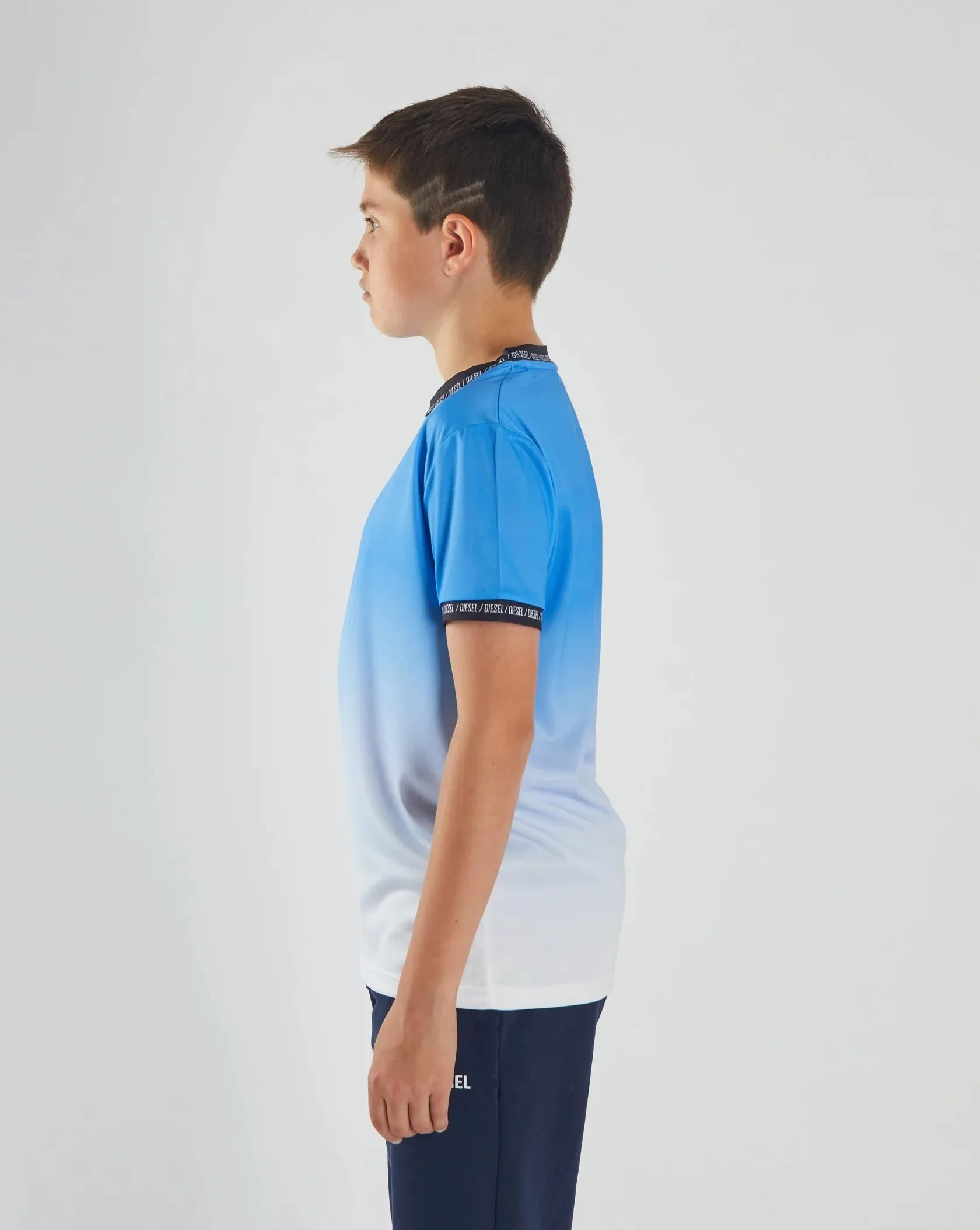 Boys Diesel Leroy Dip Dye T-Shirt - Blue/White