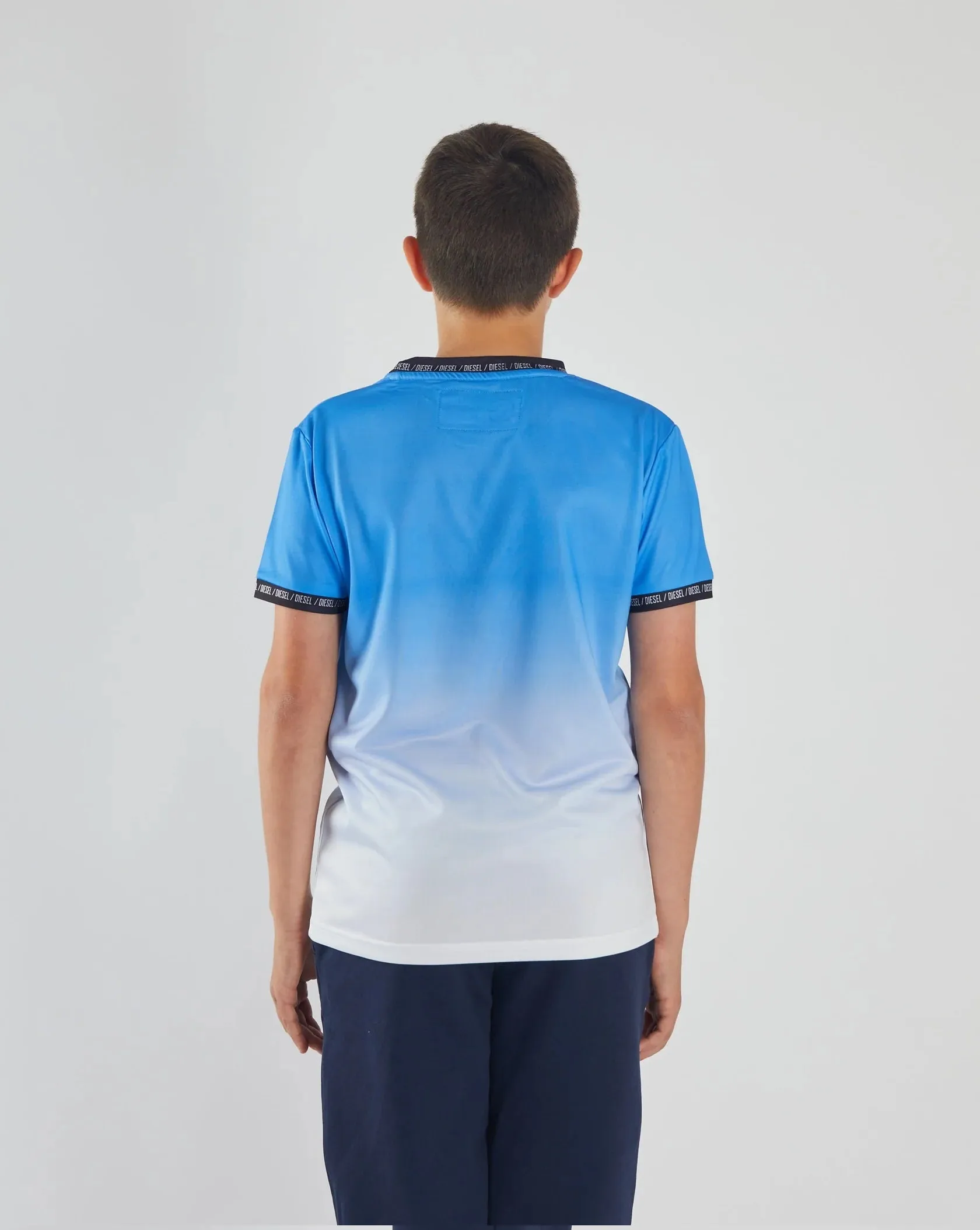 Boys Diesel Leroy Dip Dye T-Shirt - Blue/White