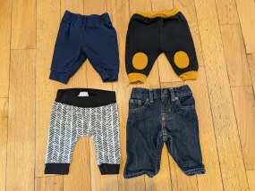 Bundle of 4 pairs - size 3 month pants, Kids 3 Month (0-3M)