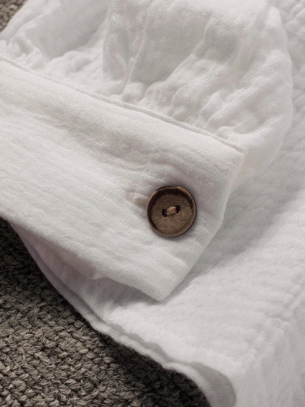 Button-Down Balloon Sleeve Shirt
