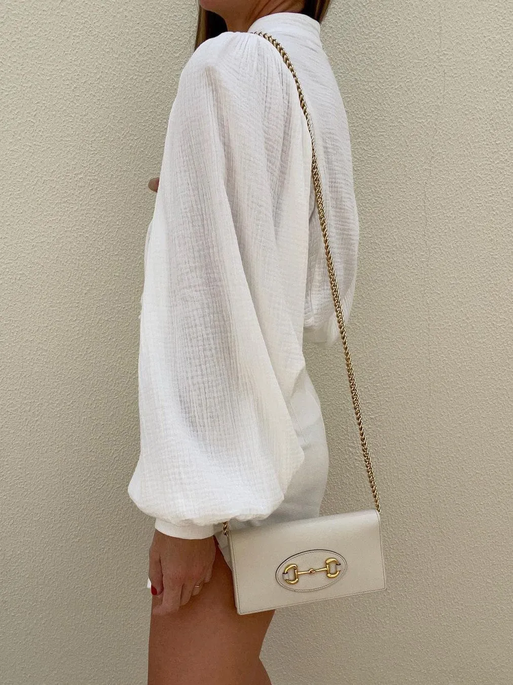 Button-Down Balloon Sleeve Shirt