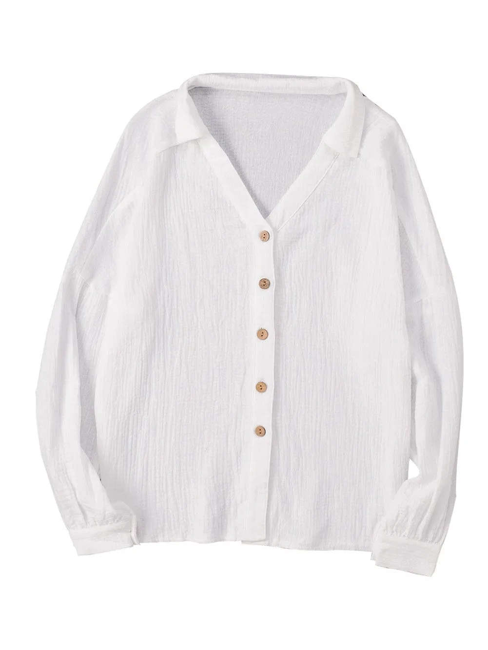 Button-Down Balloon Sleeve Shirt