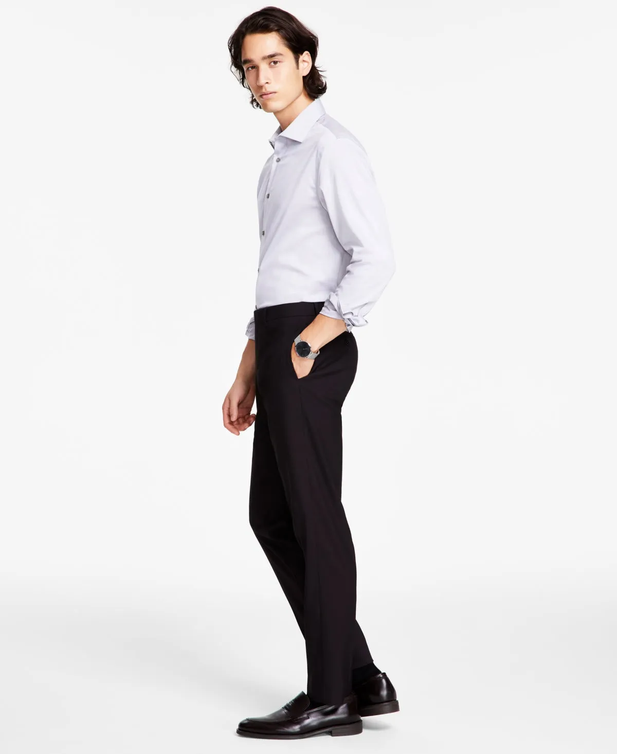 Calvin Klein Mens Slim fit Dress Pants 30 / 30 Red Stretch
