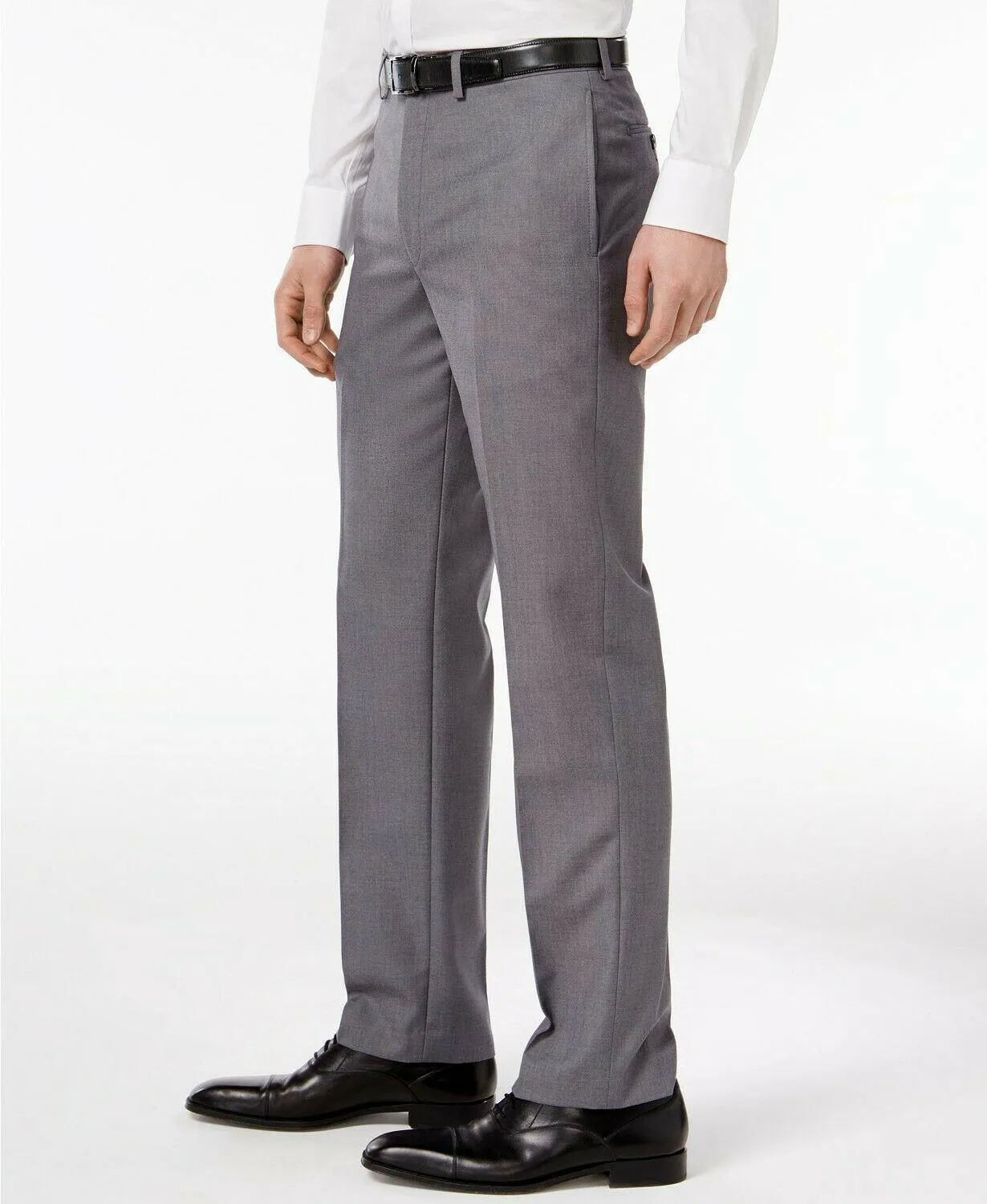 Calvin Klein Mens Slim fit Dress Pants Pants 40 / 30 Grey Solid Stretch