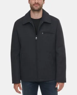Calvin Klein Men's Wool Hipster Jacket Coat Charcoal Grey Small