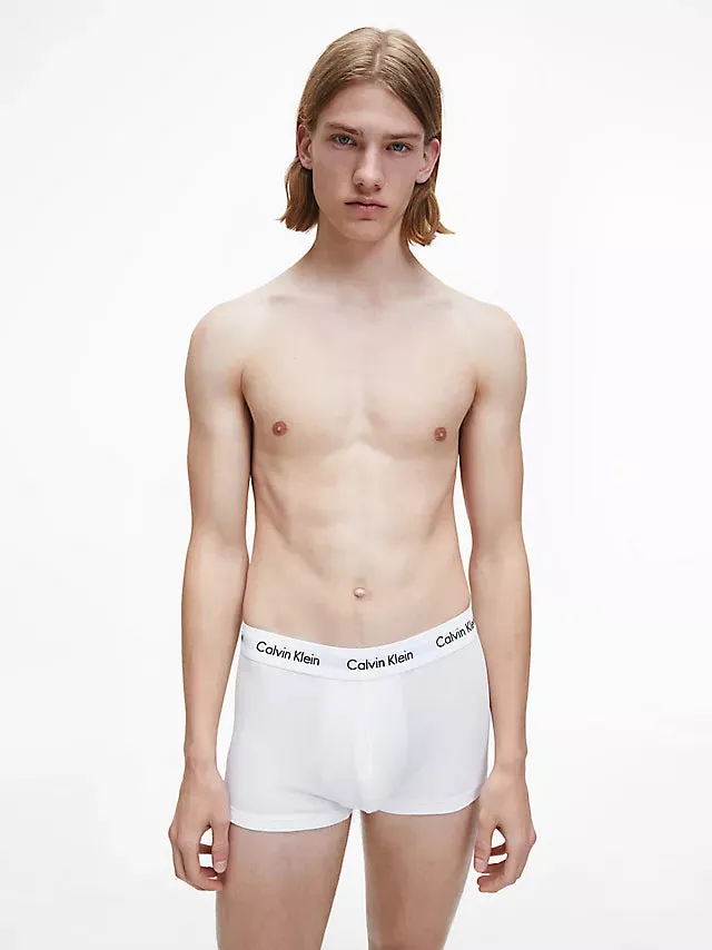 Calvin Klein TRUNK 3 Pack Mens Cotton Stretch Underwear Black/White/Grey Heather