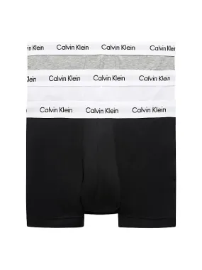 Calvin Klein TRUNK 3 Pack Mens Cotton Stretch Underwear Black/White/Grey Heather