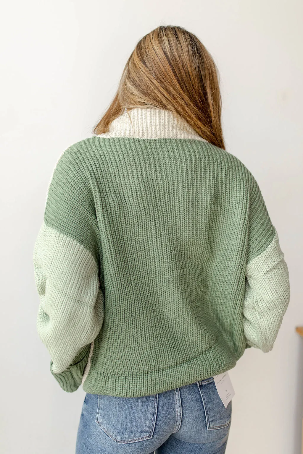 colorblock turtleneck sweater