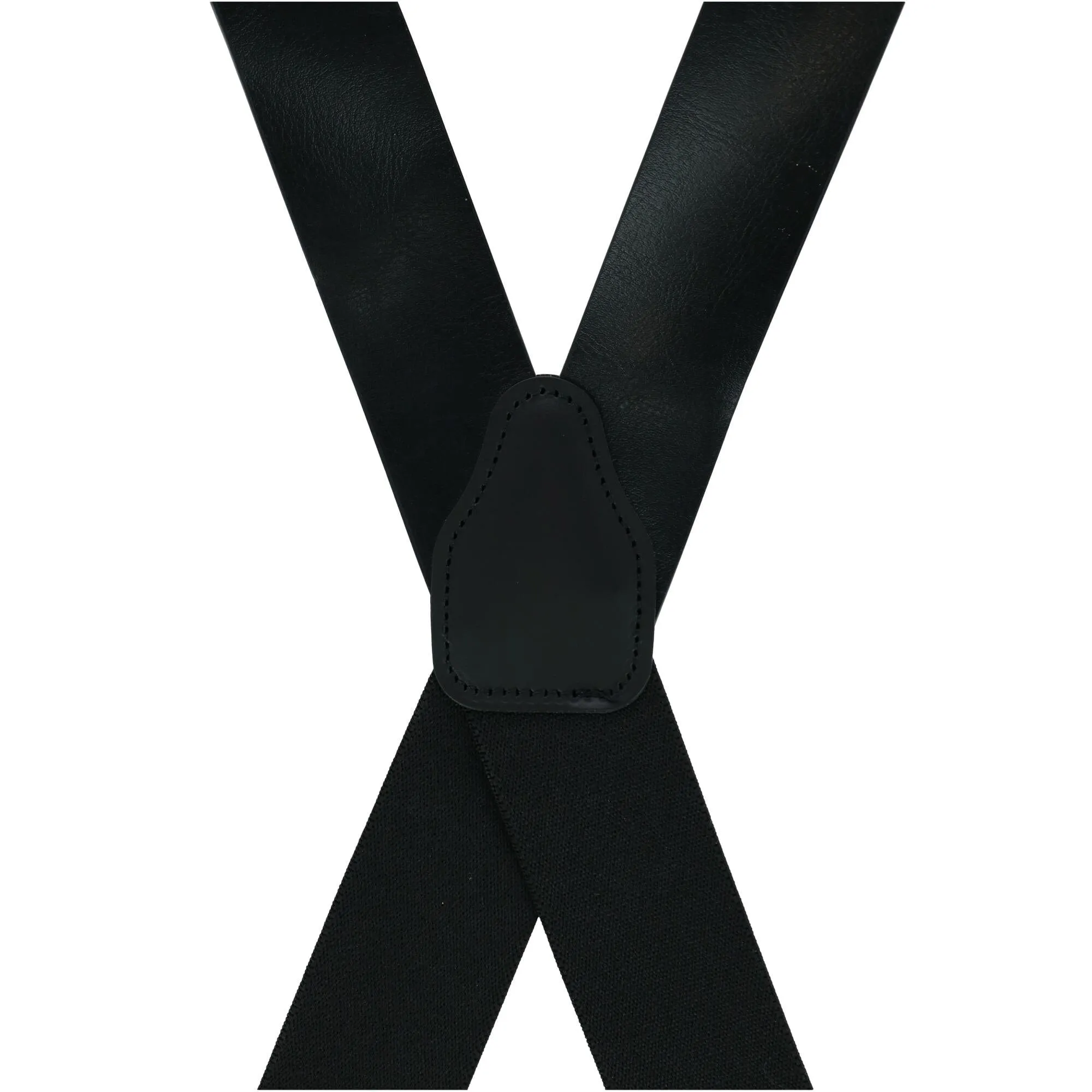 CTM® Men's Big & Tall Wide Leather Suspenders with Swivel Hook Ends