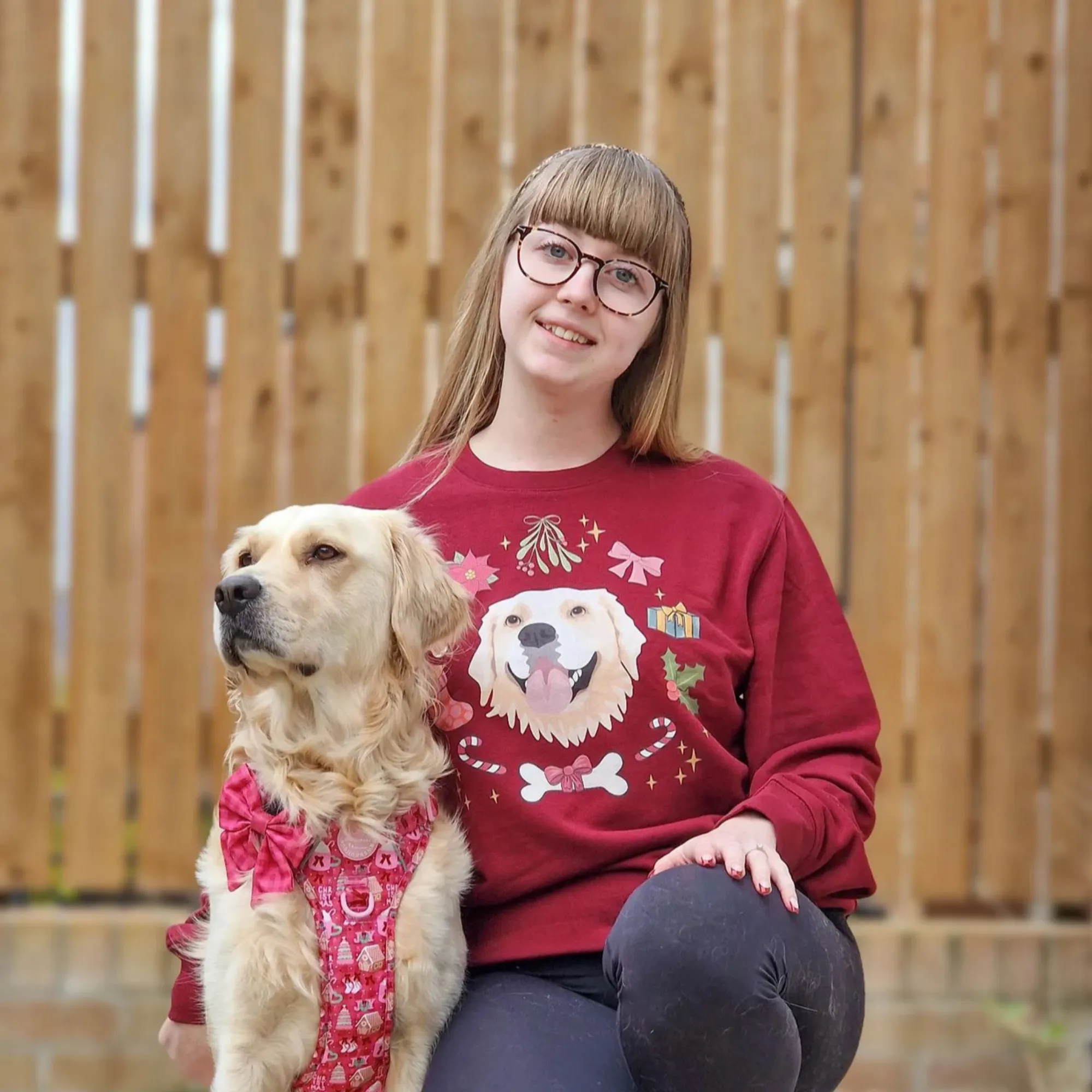 Custom Pet Portrait Printed Christmas Jumper