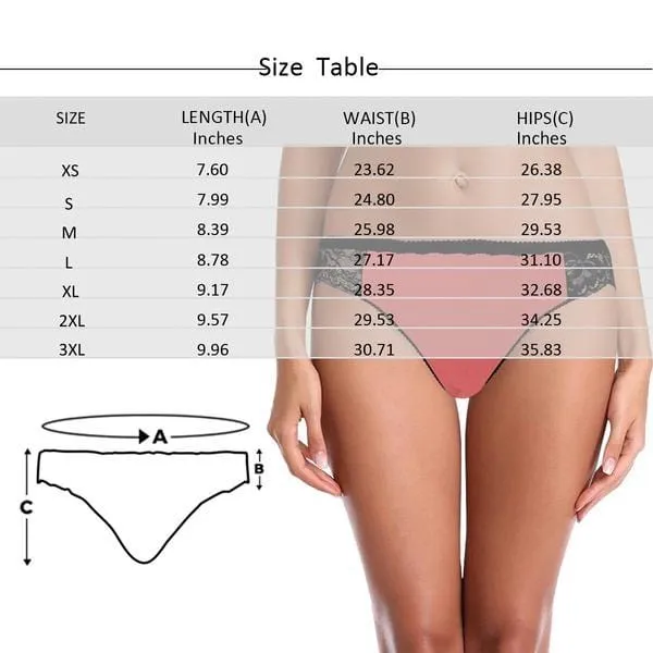 Custom Womens Panties Personalized Big One Sexy Underwear Women's Lace Panty Valentine's Gift for Girlfriend or Wife