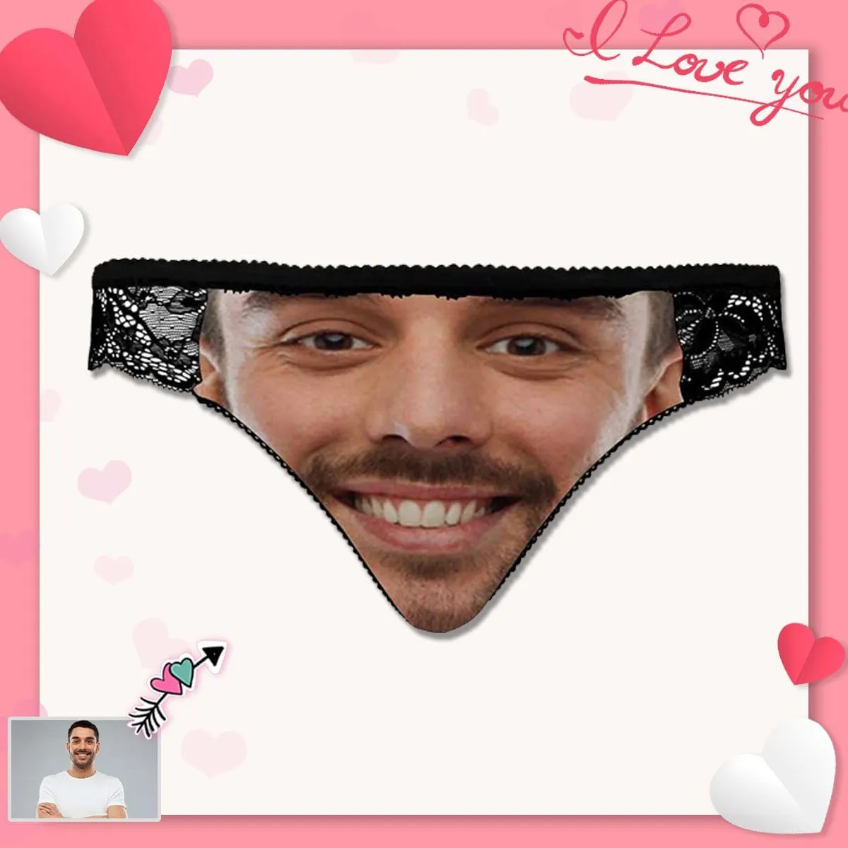Custom Womens Panties Personalized Big One Sexy Underwear Women's Lace Panty Valentine's Gift for Girlfriend or Wife