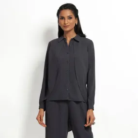 Dark Grey Double Layer Asymmetrical Top