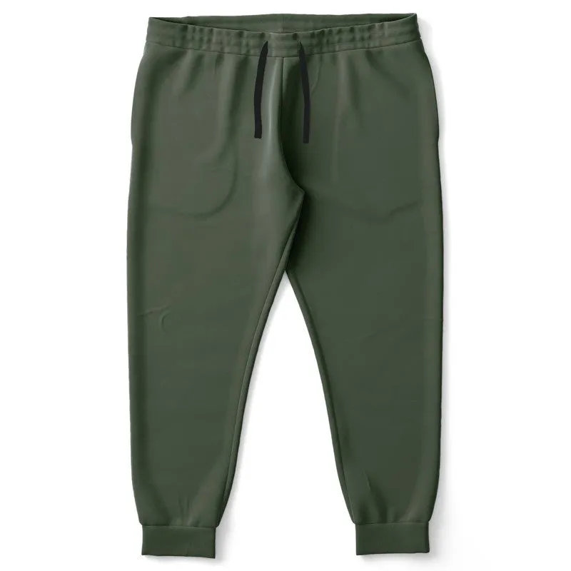Dark Warm Green Joggers | Unisex | with PLUS sizes | Dark Pale Pastel Warm Green | C15M0Y30K80