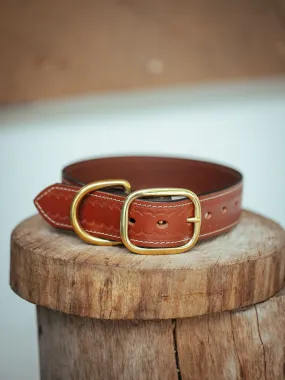 Deluxe Rancher Dog Collar - 38mm - Tan