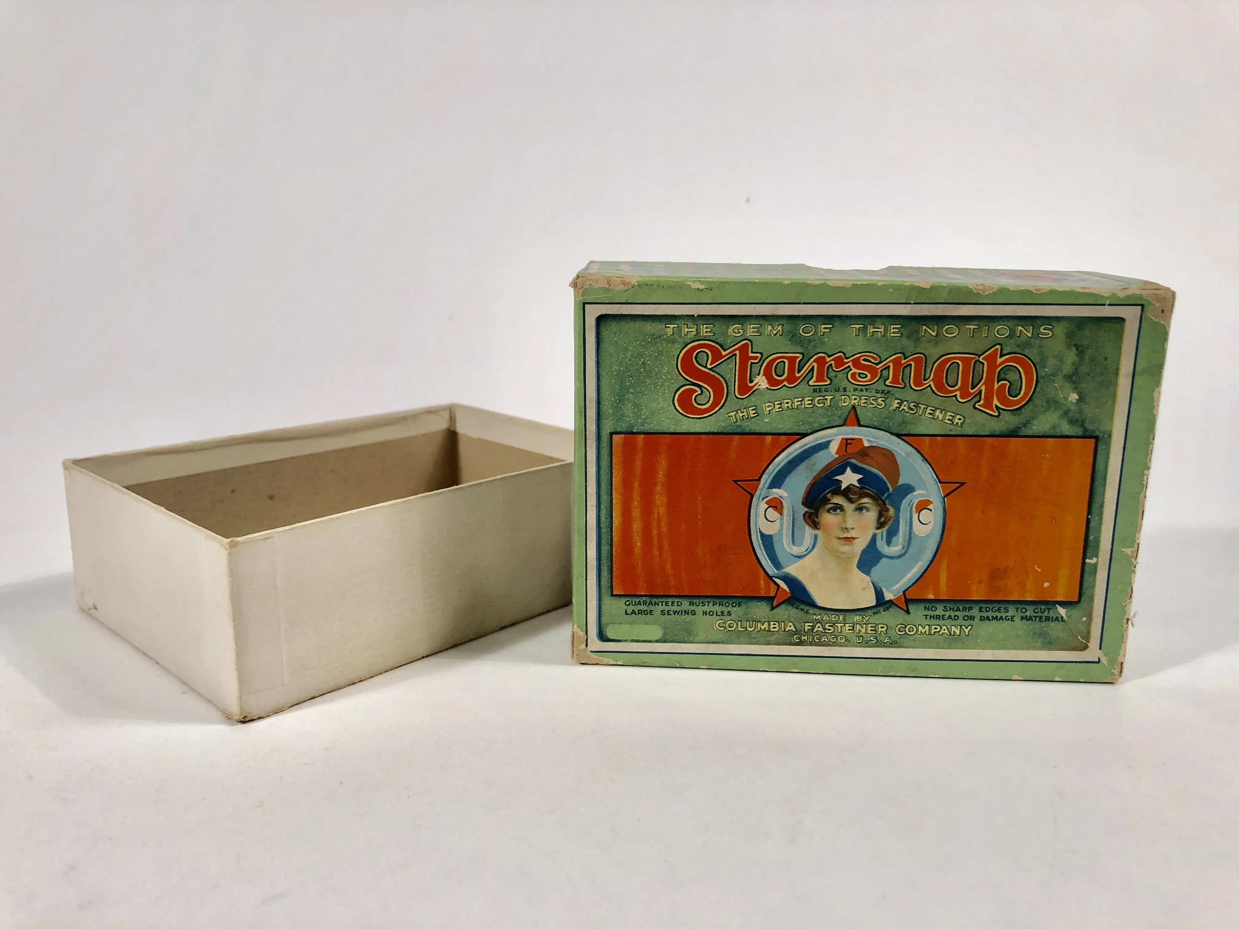 Edwardian STARSNAP Dress Fastener, "The Gem of Notions" || Columbia Fastener Co.
