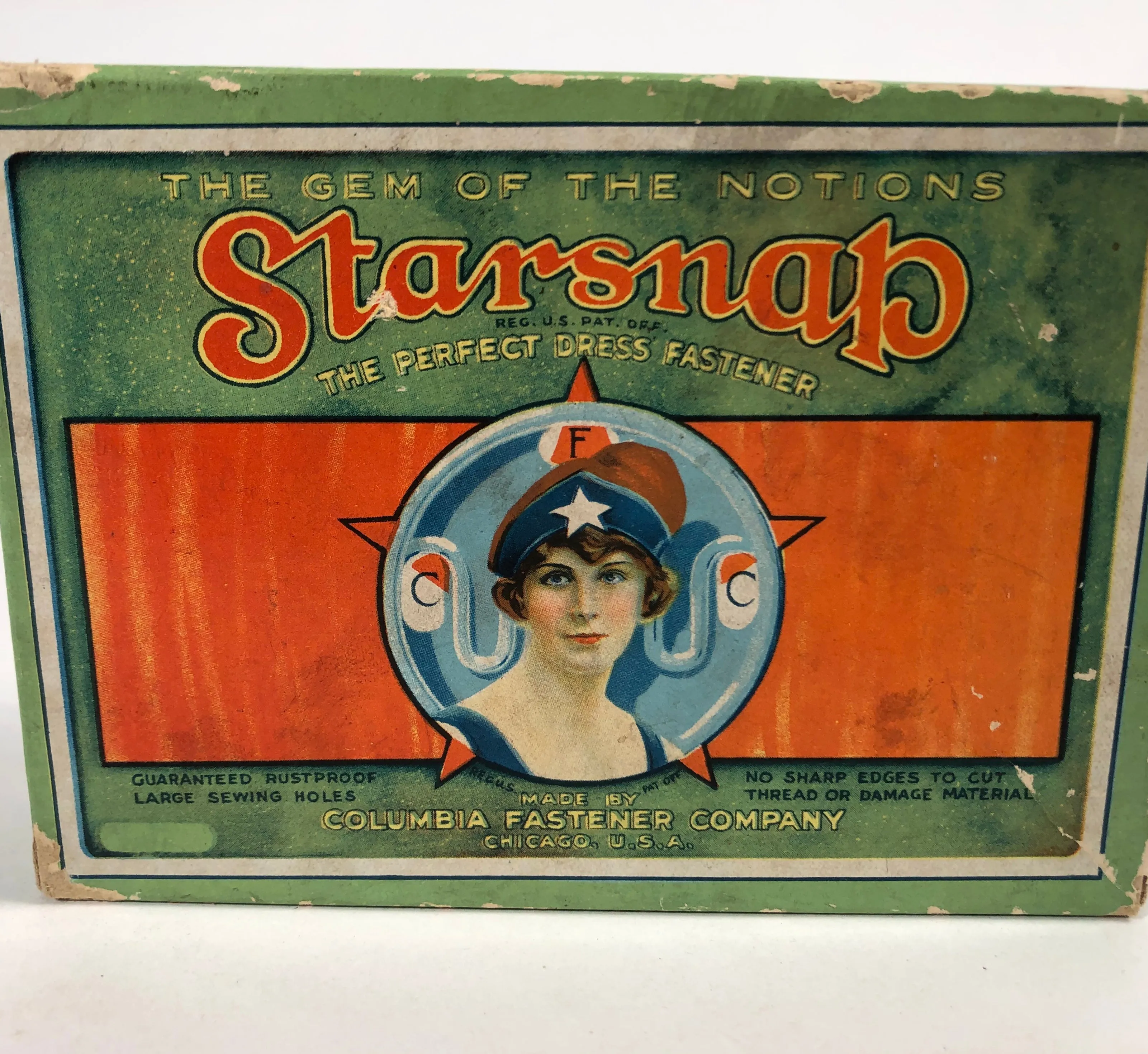 Edwardian STARSNAP Dress Fastener, "The Gem of Notions" || Columbia Fastener Co.