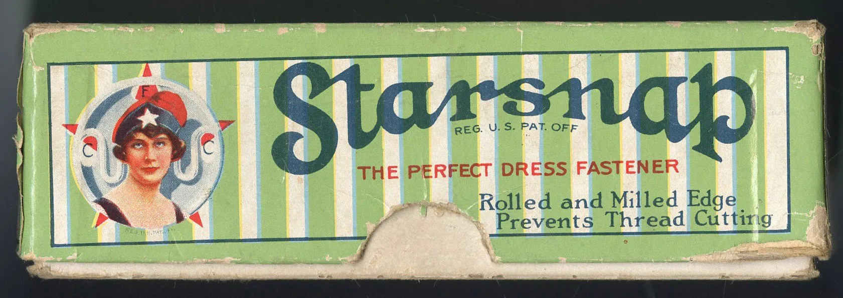 Edwardian STARSNAP Dress Fastener, "The Gem of Notions" || Columbia Fastener Co.