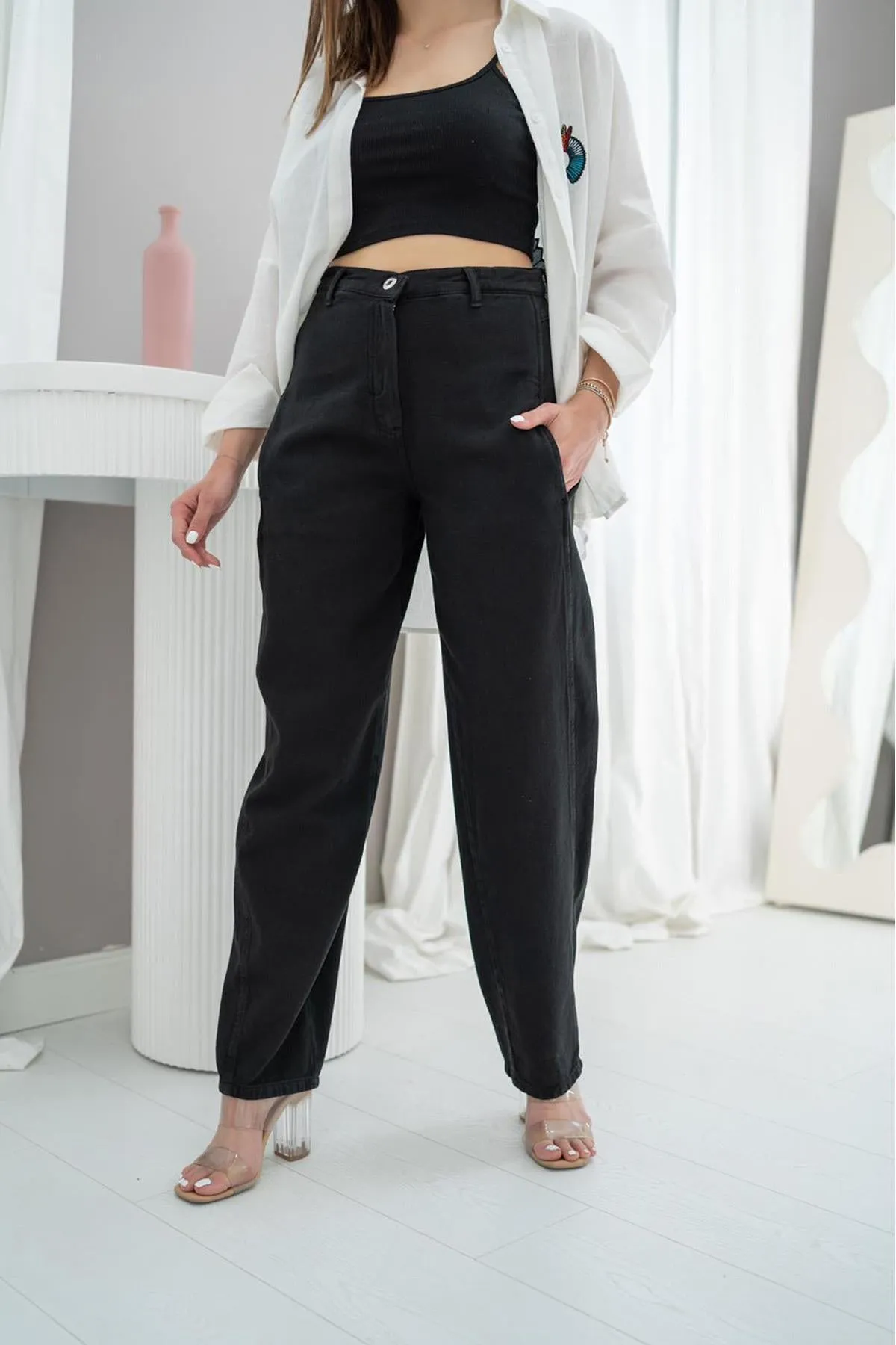 ELS High Waist Pants - Black - Uman