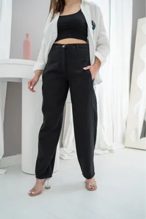 ELS High Waist Pants - Black - Uman