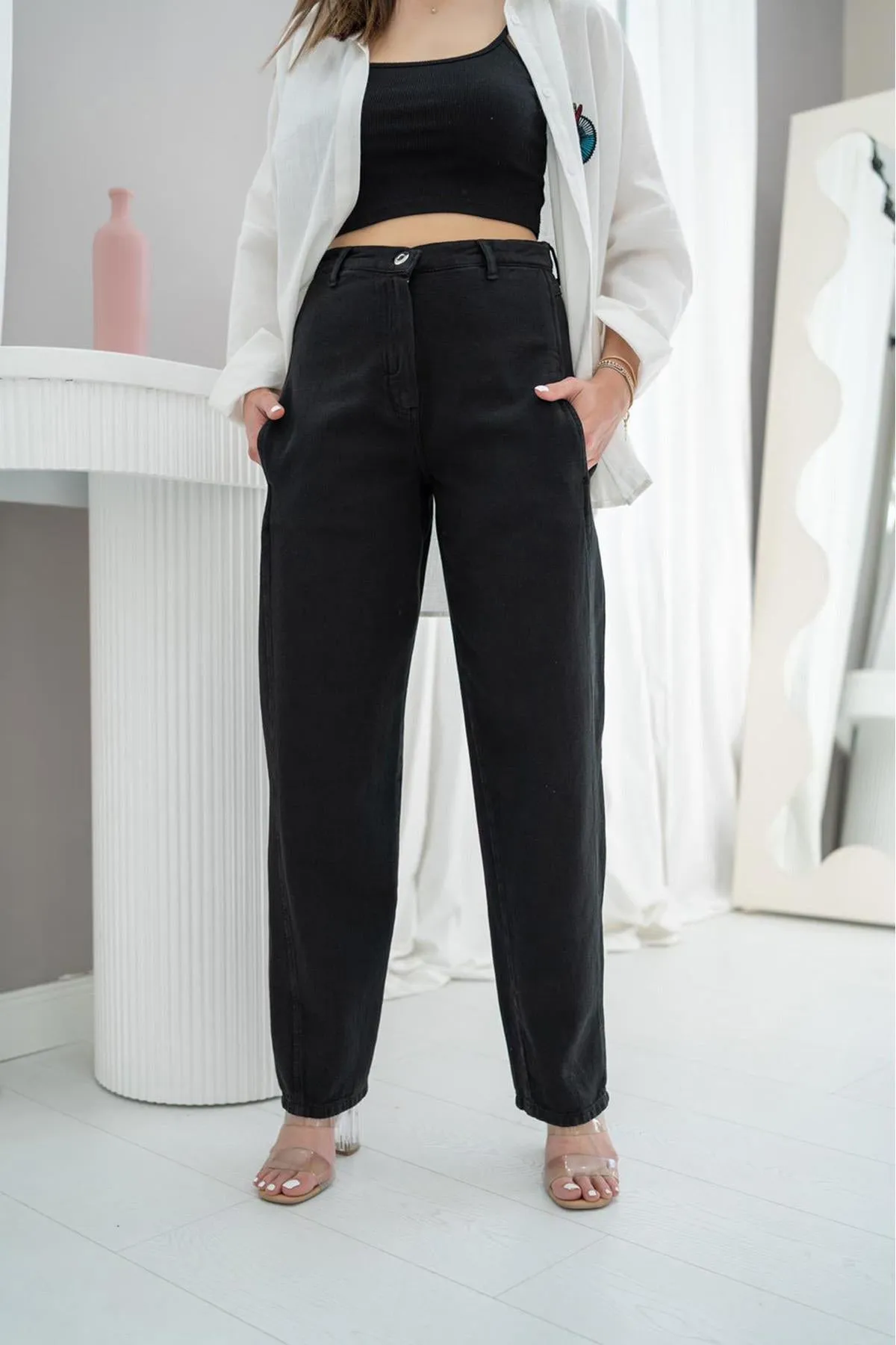 ELS High Waist Pants - Black - Uman