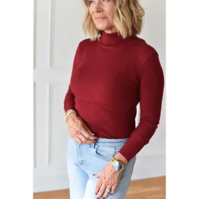 Evan Magenta Turtleneck Knit Mini Dress