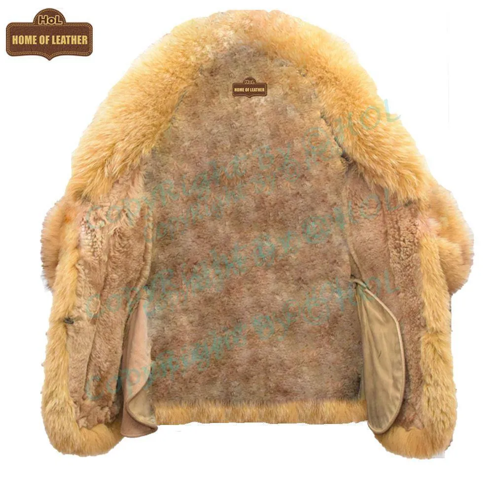 F003 HoL Women's Real Camel Brown Suede Leather Coat