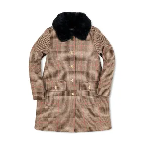Faux Fur Collar Fleece Coat