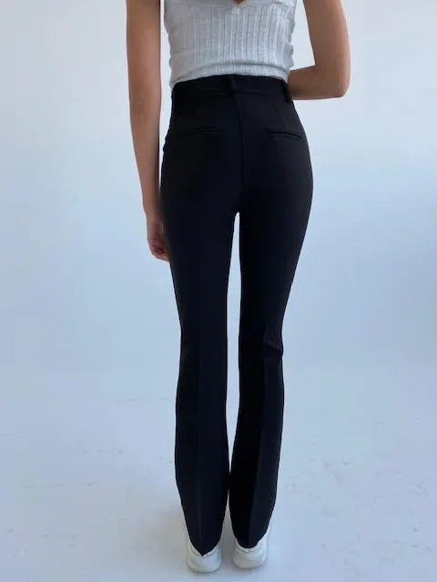 Flare pants high waist - black