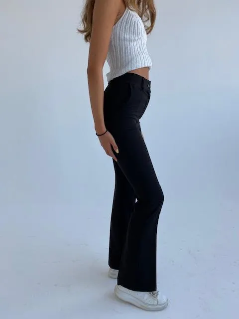 Flare pants high waist - black
