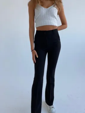 Flare pants high waist - black