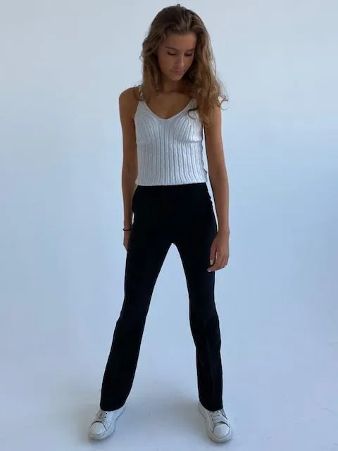 Flare pants high waist - black