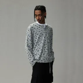 Floral Long-Sleeved Henley